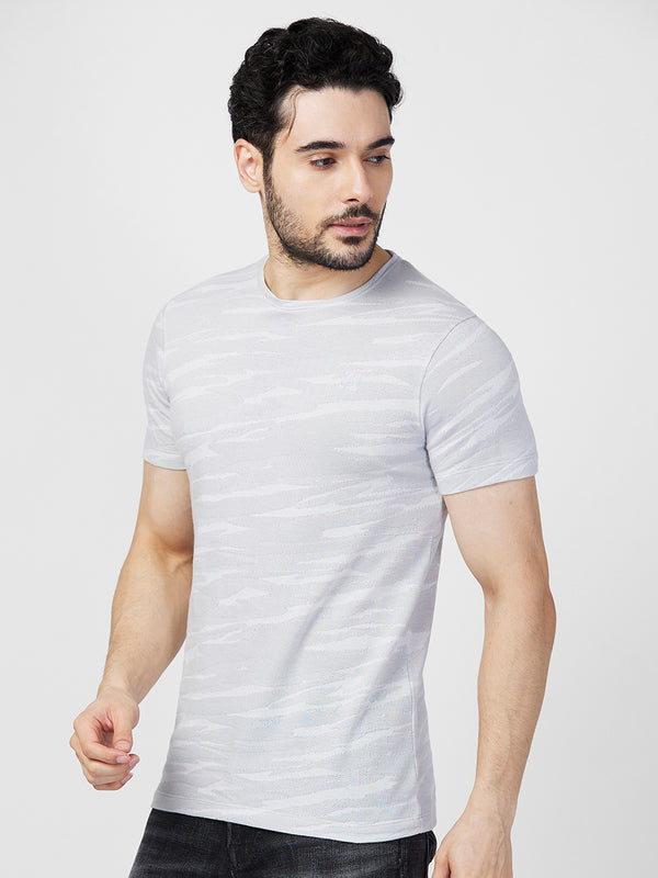 Killer Men Grey Printed Slim Fit T-Shirts