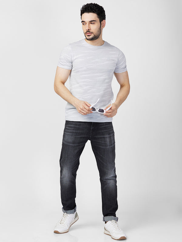 Killer Men Grey Printed Slim Fit T-Shirts
