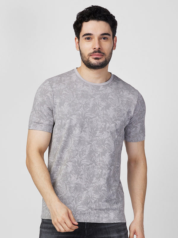 Killer Men Grey Printed Slim Fit T-Shirts