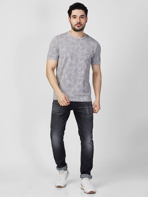 Killer Men Grey Printed Slim Fit T-Shirts