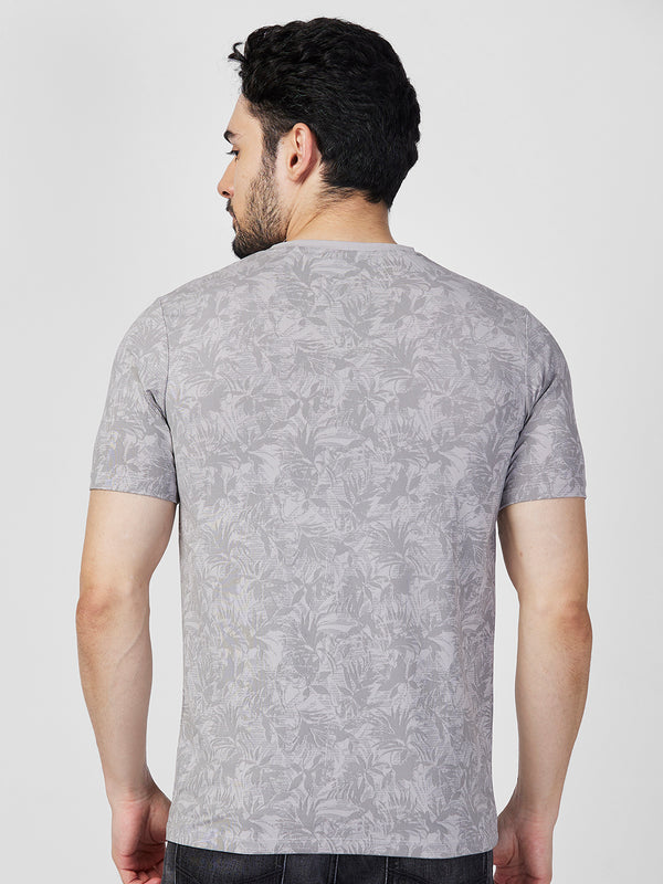 Killer Men Grey Printed Slim Fit T-Shirts