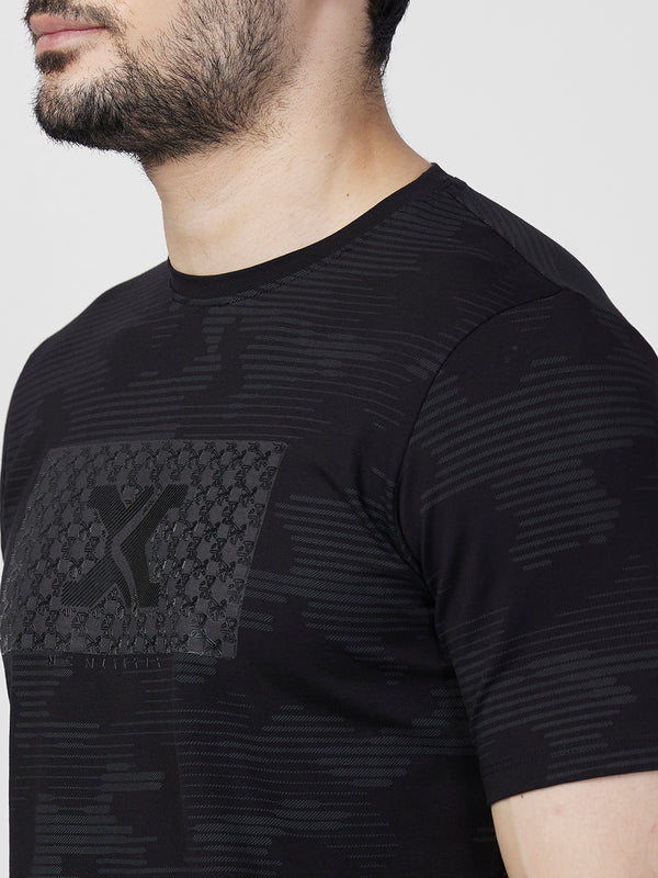Killer Men Black Printed Slim Fit T-Shirts