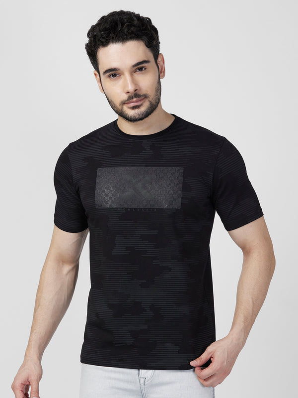 Killer Men Black Printed Slim Fit T-Shirts