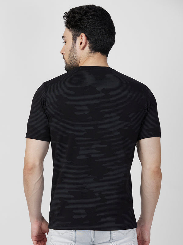 Killer Men Black Printed Slim Fit T-Shirts