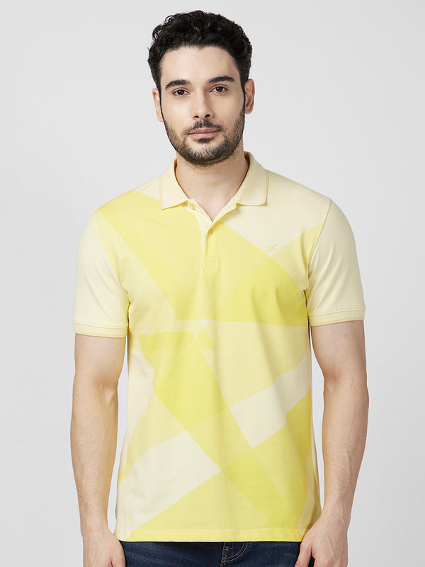 Killer Men Yellow Printed Slim Fit T-Shirts