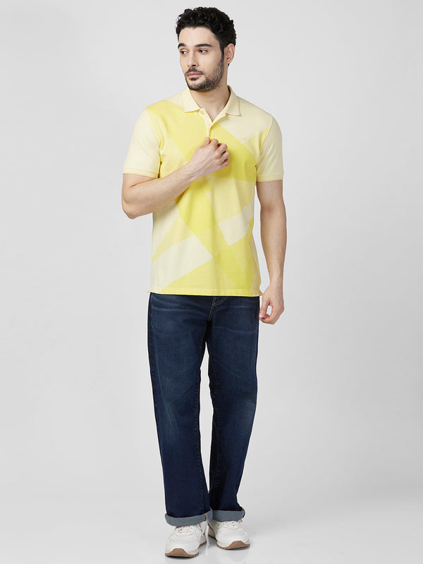 Killer Men Yellow Printed Slim Fit T-Shirts
