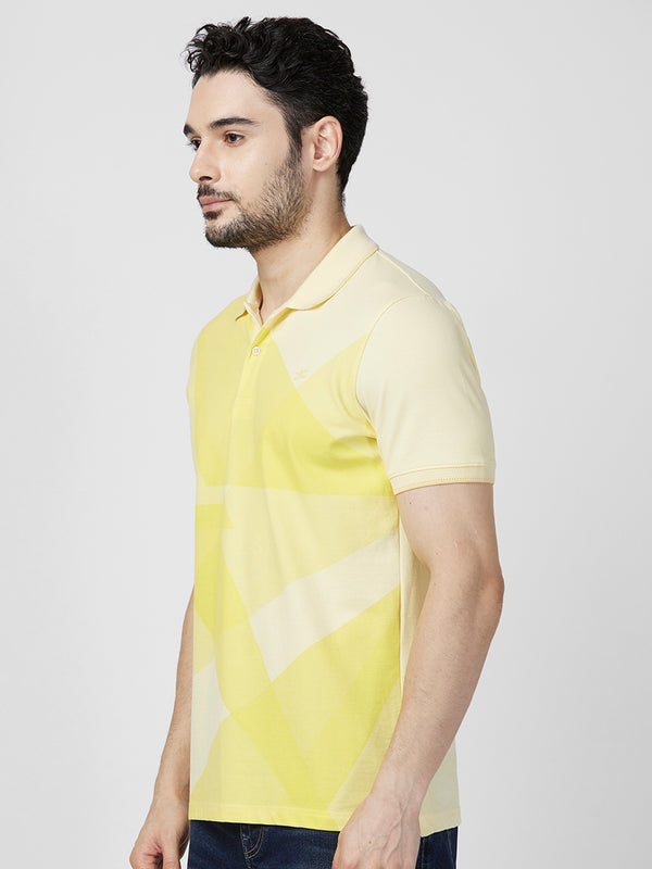 Killer Men Yellow Printed Slim Fit T-Shirts