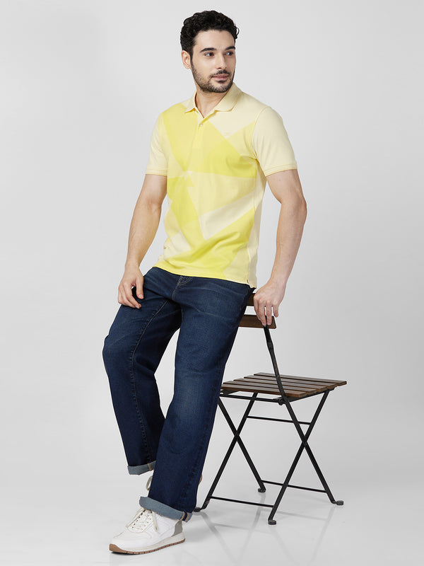 Killer Men Yellow Printed Slim Fit T-Shirts