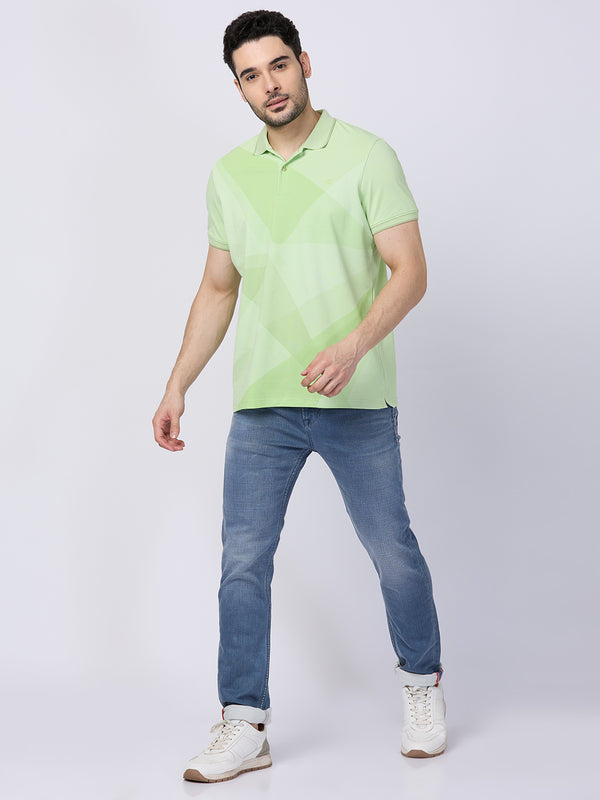 Killer Men Green Printed Slim Fit T-Shirts