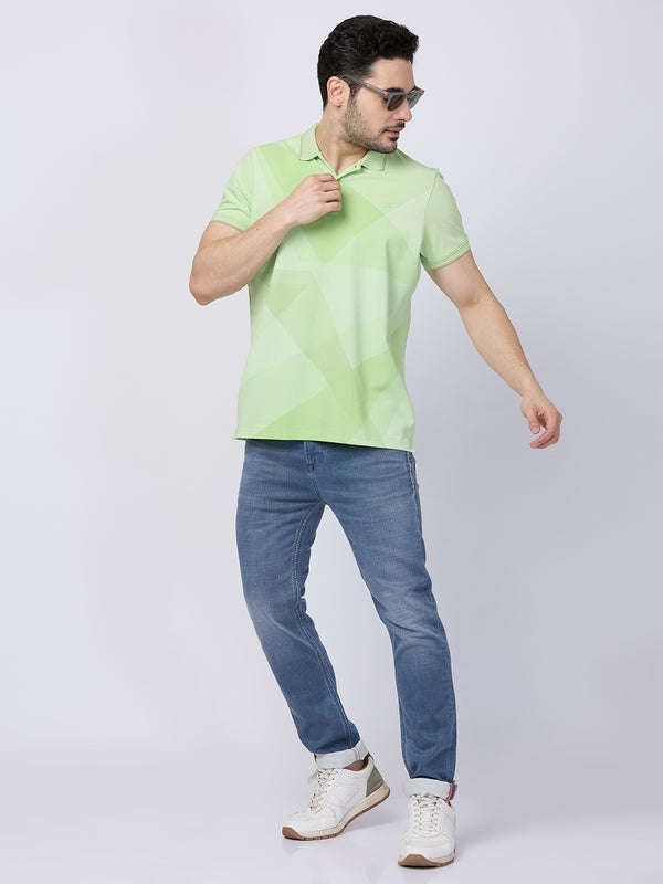 Killer Men Green Printed Slim Fit T-Shirts