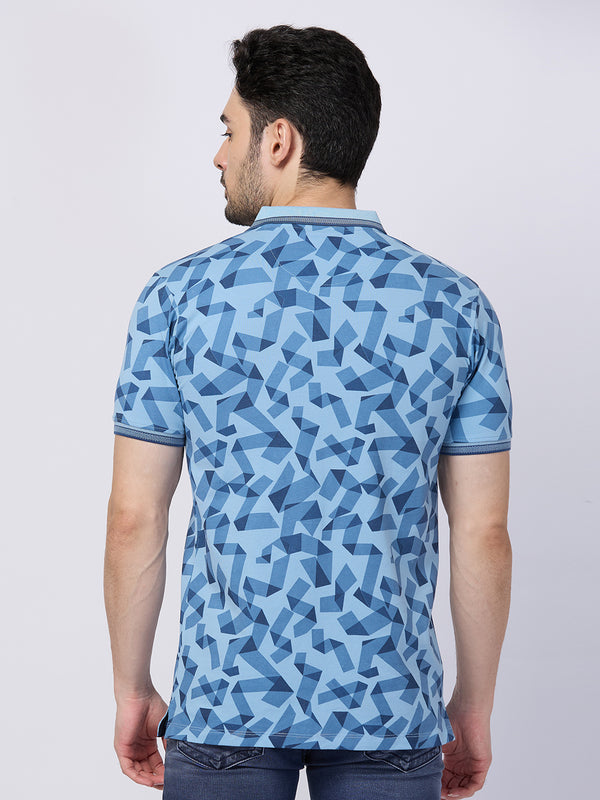 Killer Men Blue Printed Slim Fit T-Shirts