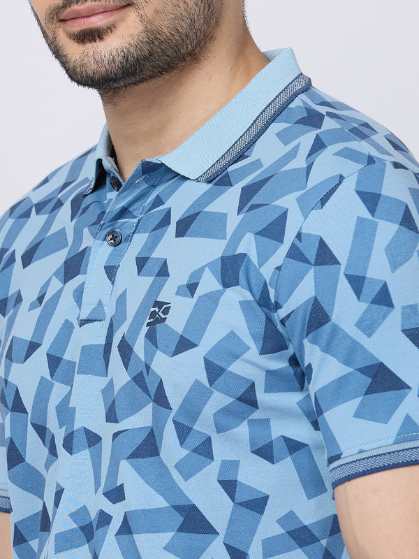 Killer Men Blue Printed Slim Fit T-Shirts