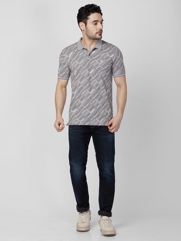 Killer Men Grey Printed Slim Fit T-Shirts