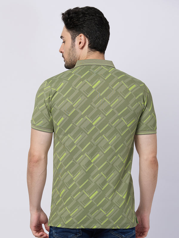 Killer Men Green Printed Slim Fit T-Shirts