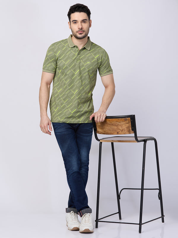 Killer Men Green Printed Slim Fit T-Shirts