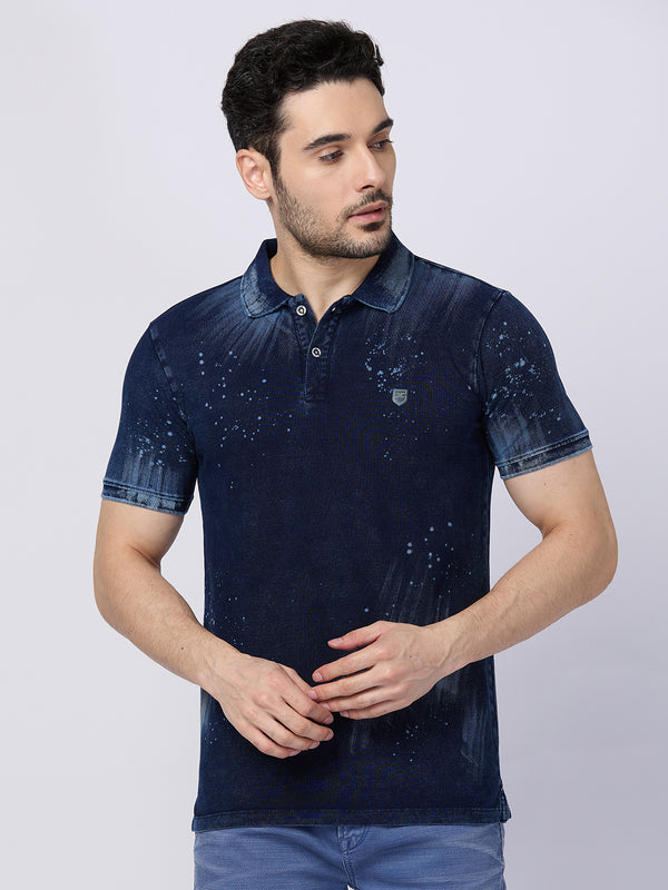 Killer Men Blue Printed Slim Fit T-Shirts