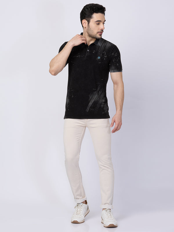 Killer Men Black Printed Slim Fit T-Shirts