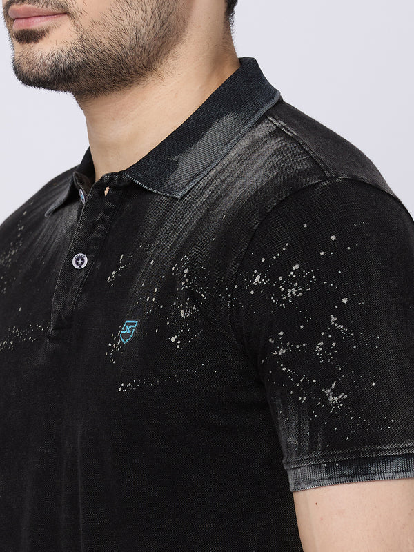 Killer Men Black Printed Slim Fit T-Shirts