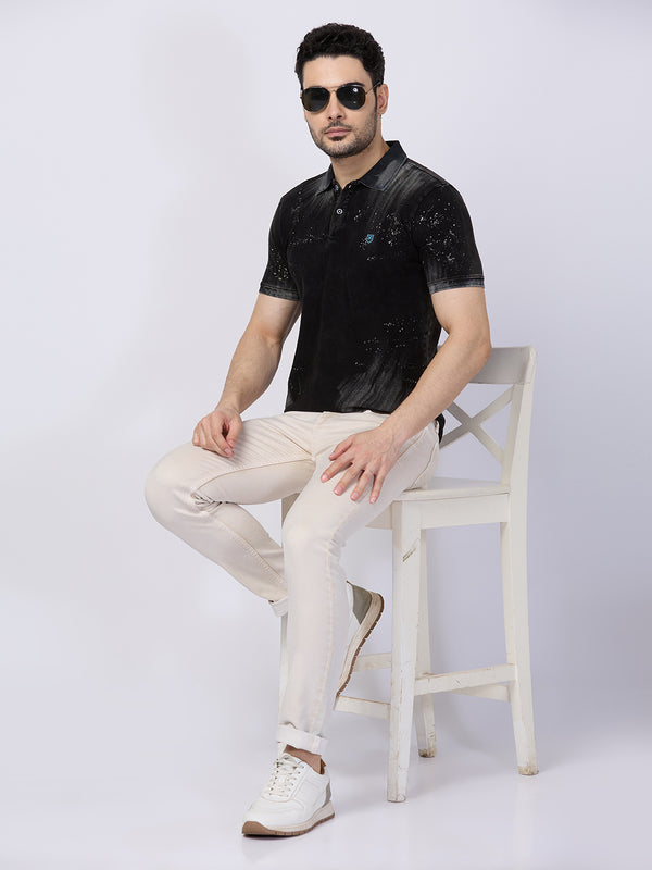 Killer Men Black Printed Slim Fit T-Shirts