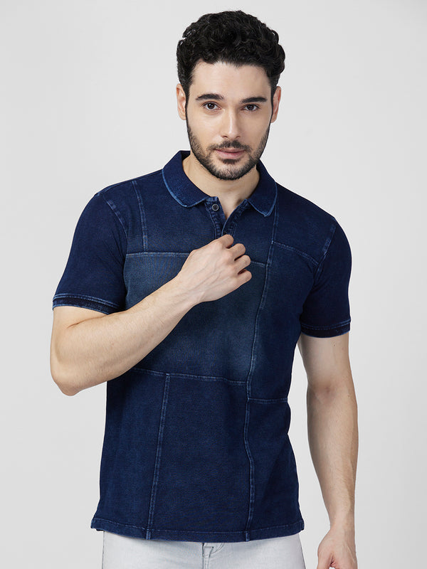 Killer Men Dark Blue Printed Slim Fit T-Shirts