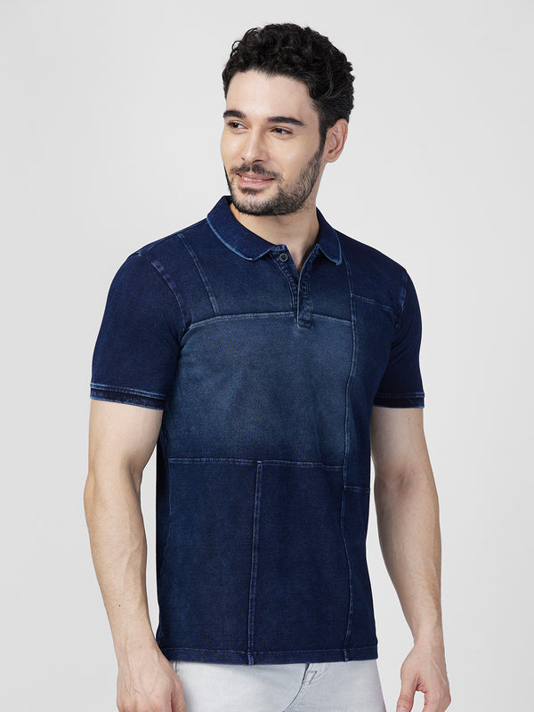 Killer Men Dark Blue Printed Slim Fit T-Shirts