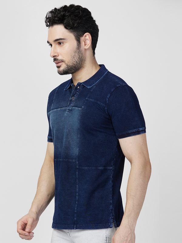 Killer Men Dark Blue Printed Slim Fit T-Shirts