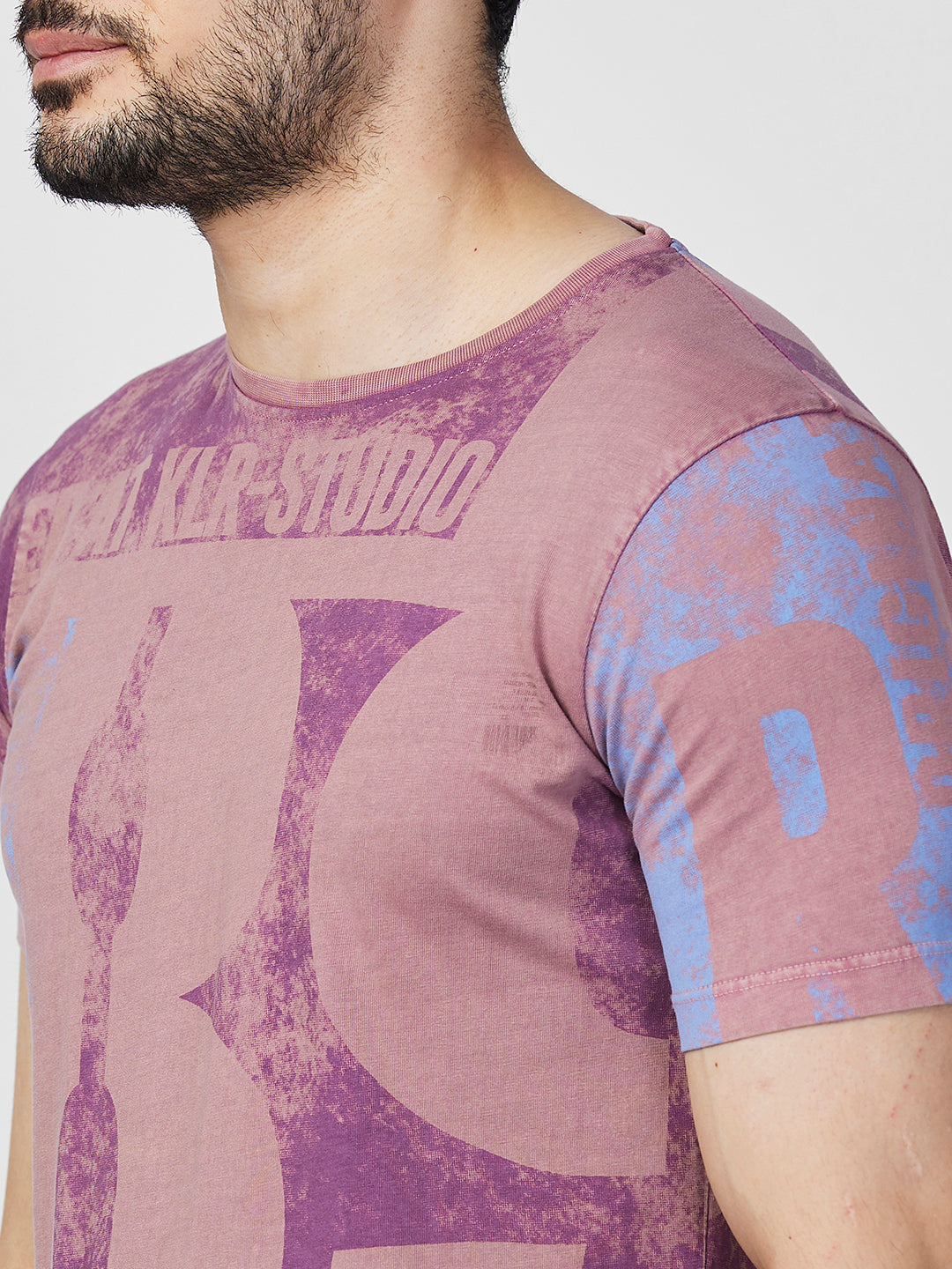 Killer Men Pink Printed Slim Fit T-Shirts