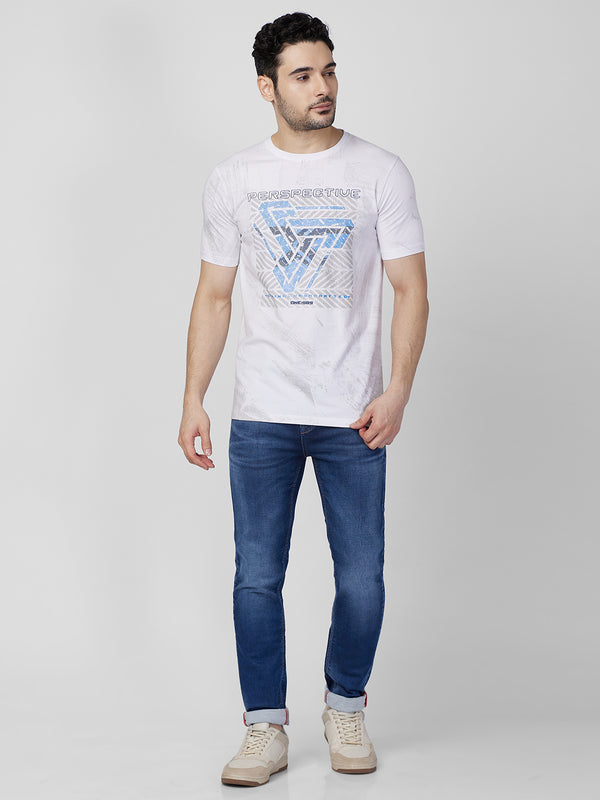 Killer Men White Printed Slim Fit T-Shirts