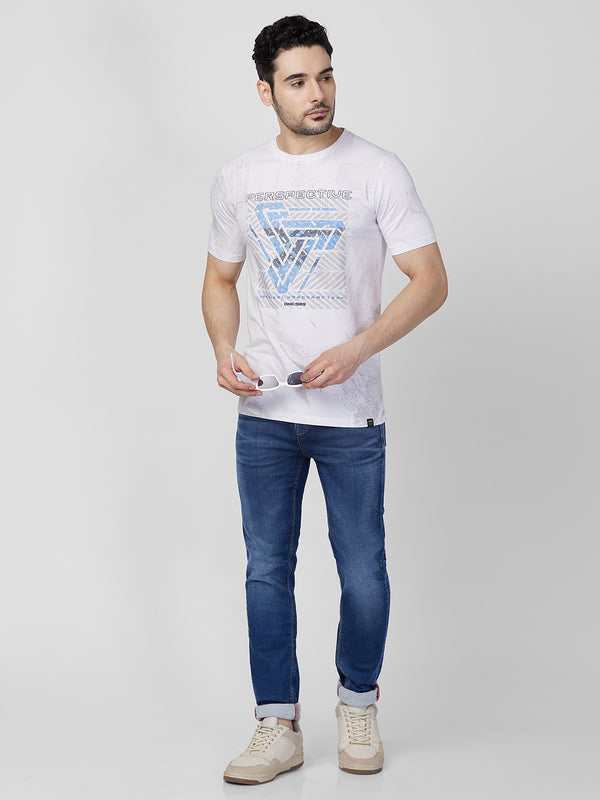 Killer Men White Printed Slim Fit T-Shirts