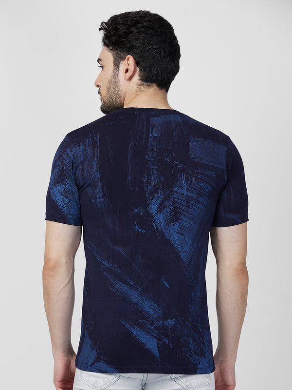 Killer Men Blue Printed Slim Fit T-Shirts