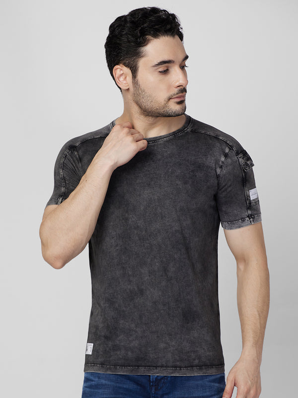 Killer Men Black Printed Slim Fit T-Shirts
