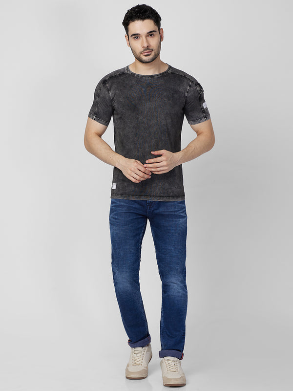 Killer Men Black Printed Slim Fit T-Shirts