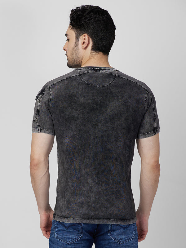 Killer Men Black Printed Slim Fit T-Shirts