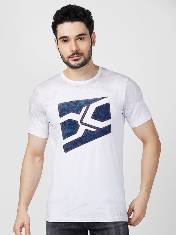 Killer Men White Printed Slim Fit T-Shirts