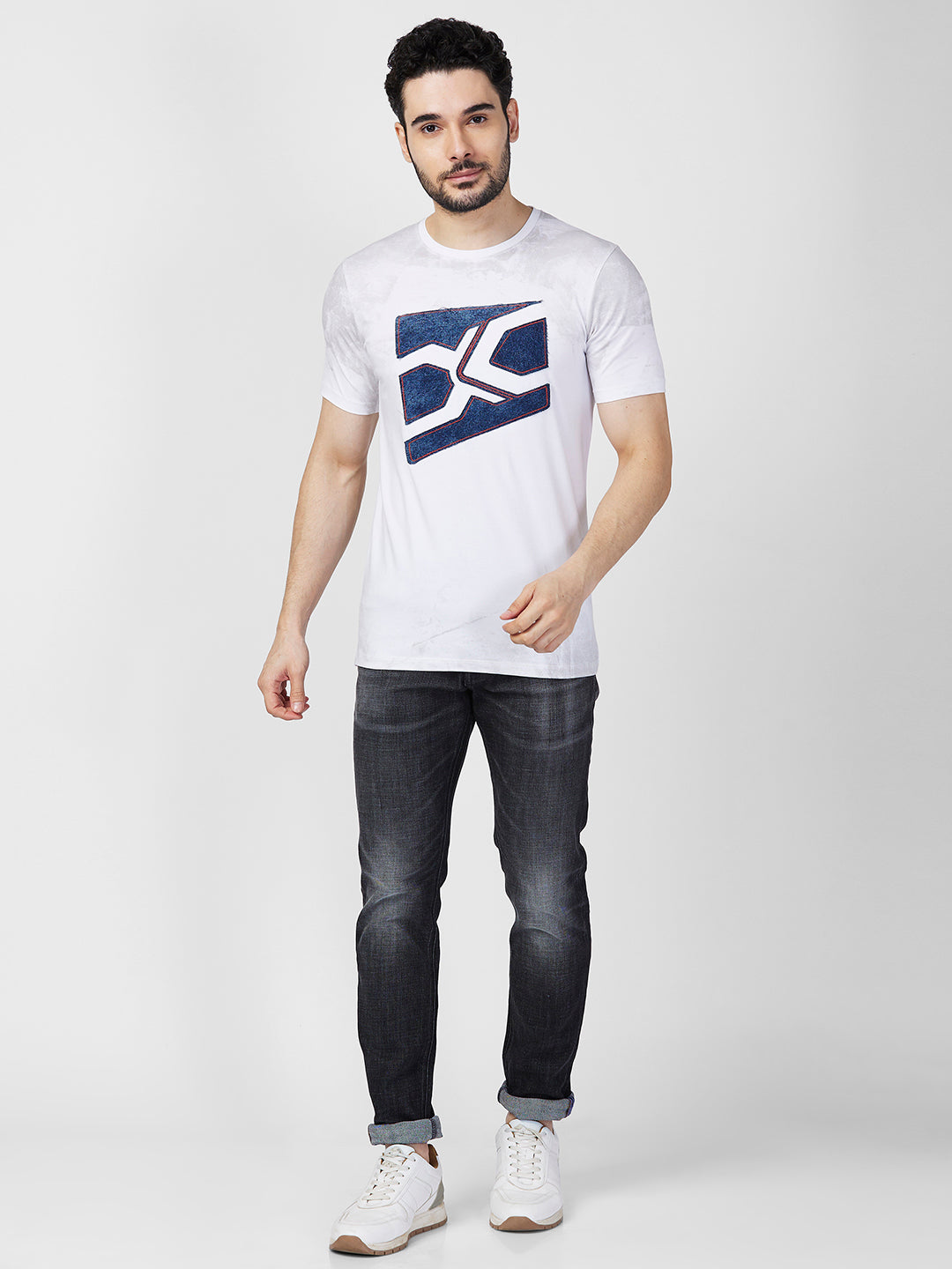Killer Men White Printed Slim Fit T-Shirts