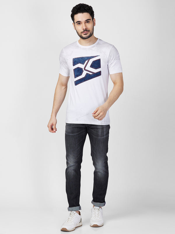Killer Men White Printed Slim Fit T-Shirts
