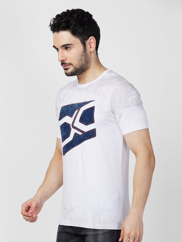 Killer Men White Printed Slim Fit T-Shirts