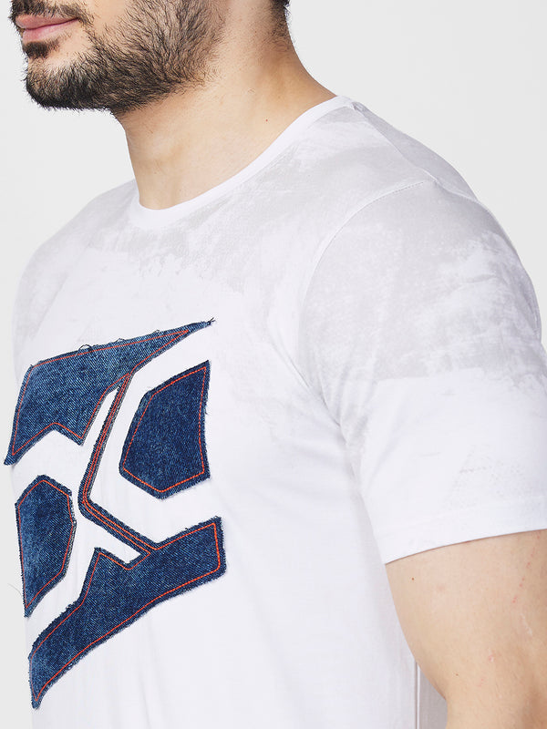 Killer Men White Printed Slim Fit T-Shirts