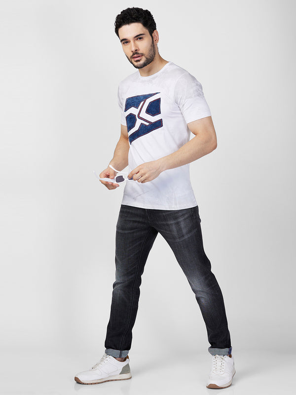 Killer Men White Printed Slim Fit T-Shirts