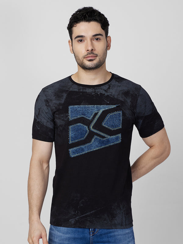 Killer Men Black Printed Slim Fit T-Shirts