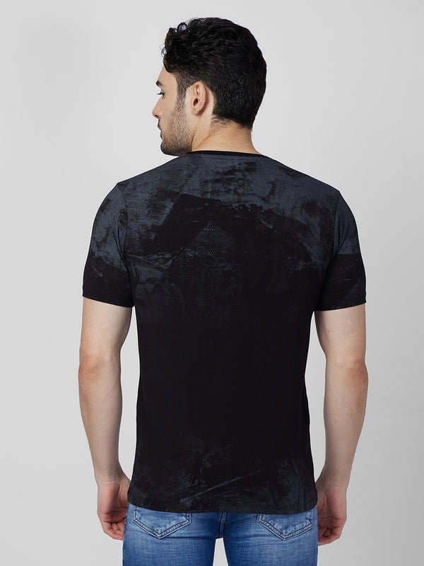 Killer Men Black Printed Slim Fit T-Shirts