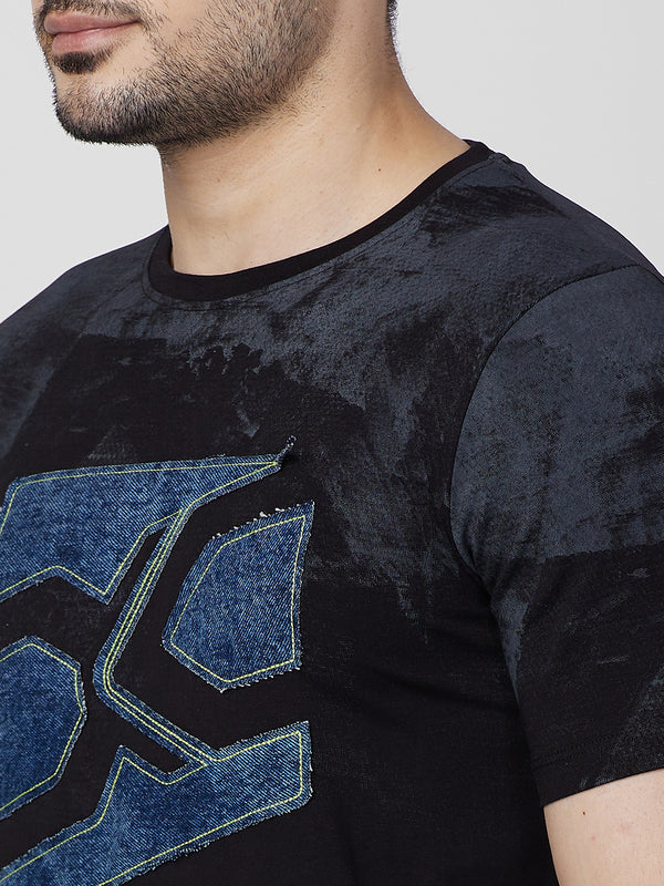 Killer Men Black Printed Slim Fit T-Shirts
