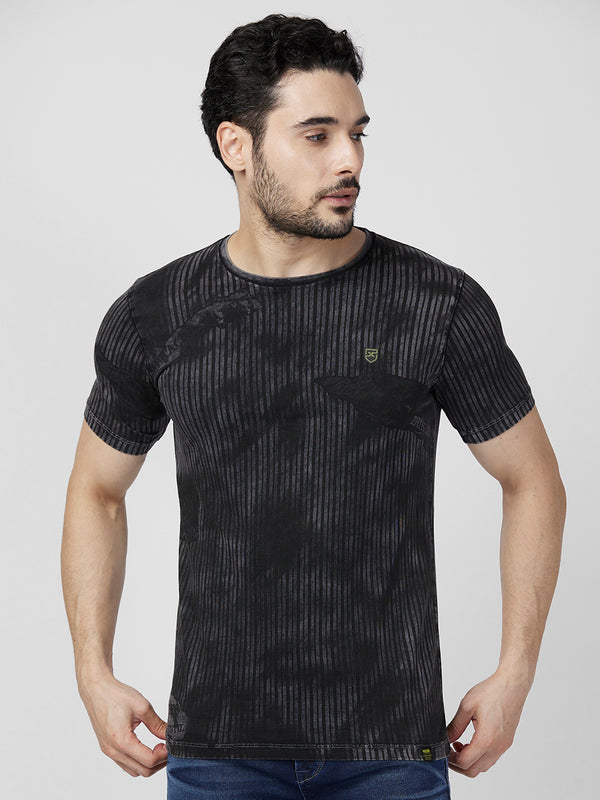 Killer Men Black Printed Slim Fit T-Shirts