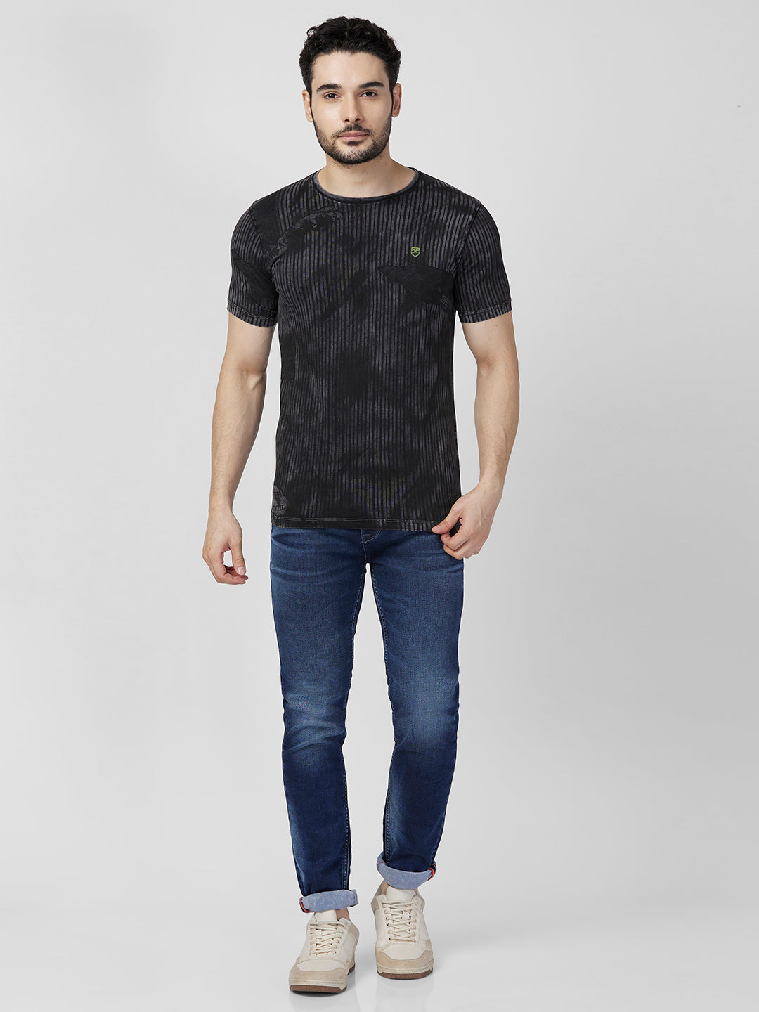 Killer Men Black Printed Slim Fit T-Shirts