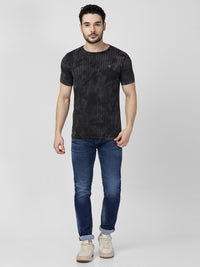 Killer Men Black Printed Slim Fit T-Shirts