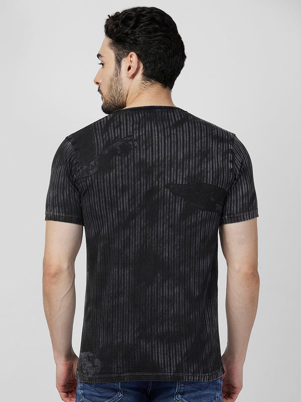 Killer Men Black Printed Slim Fit T-Shirts