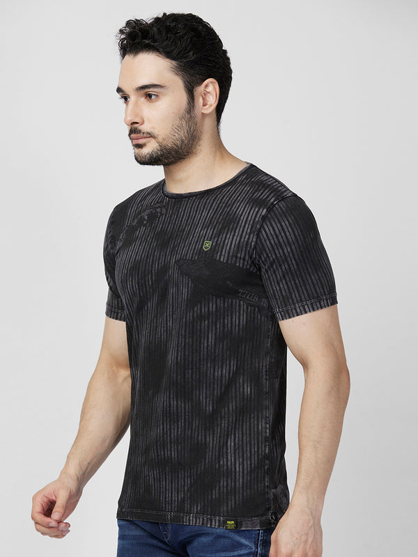 Killer Men Black Printed Slim Fit T-Shirts