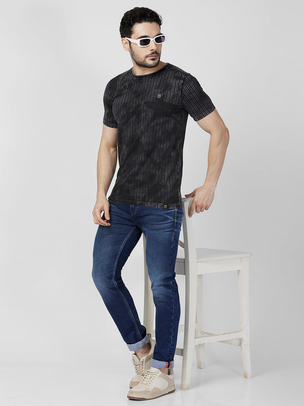 Killer Men Black Printed Slim Fit T-Shirts