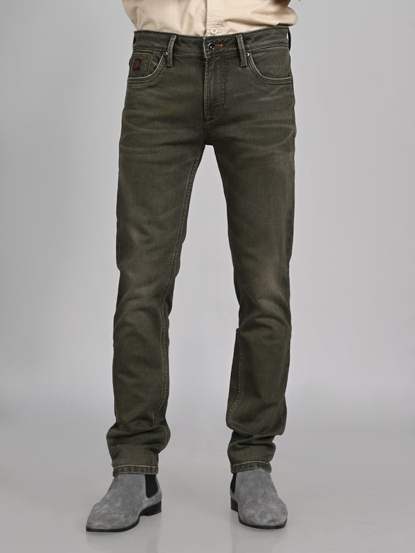 Killer Men Dark Green Solid Slim Fit Jeans