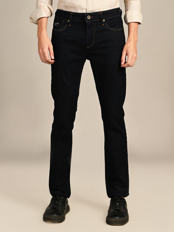 Killer Men Dark Blue Solid Slim Fit Jeans